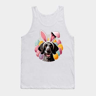 Pudelpointer Enjoys Easter with Festive Bunny Ears Tank Top